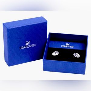 Swarovski Authentic Bella Rhodium Plated Charming White Pierced Earrings
